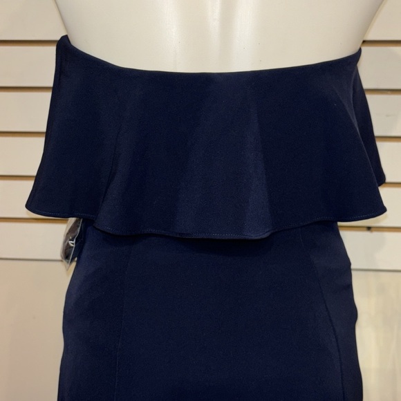 Show Me Your Mumu Weddings ~ Monaco Ruffle Gown in Rich Navy Crepe - Picture 4 of 12